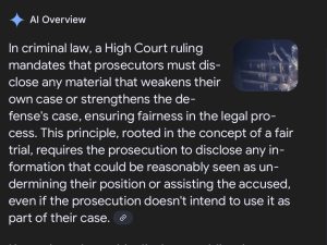 Disclosure by the Prosecution