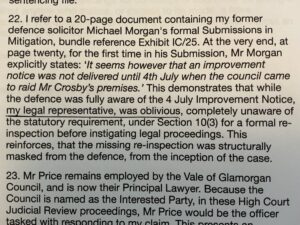Failure of vale solicitors